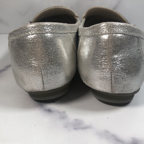 Lady Couture Rhinestone with Silver Metallic Flat Loafer - Size 36 - Picture 8 of 10